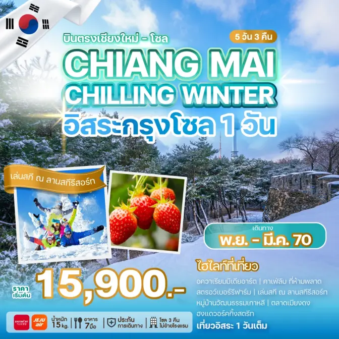 ภาพโปรแกรมทัวร์เกาหลีบินตรงเชียงใหม่ - โซล CHIANG MAI CHILLING WINTER