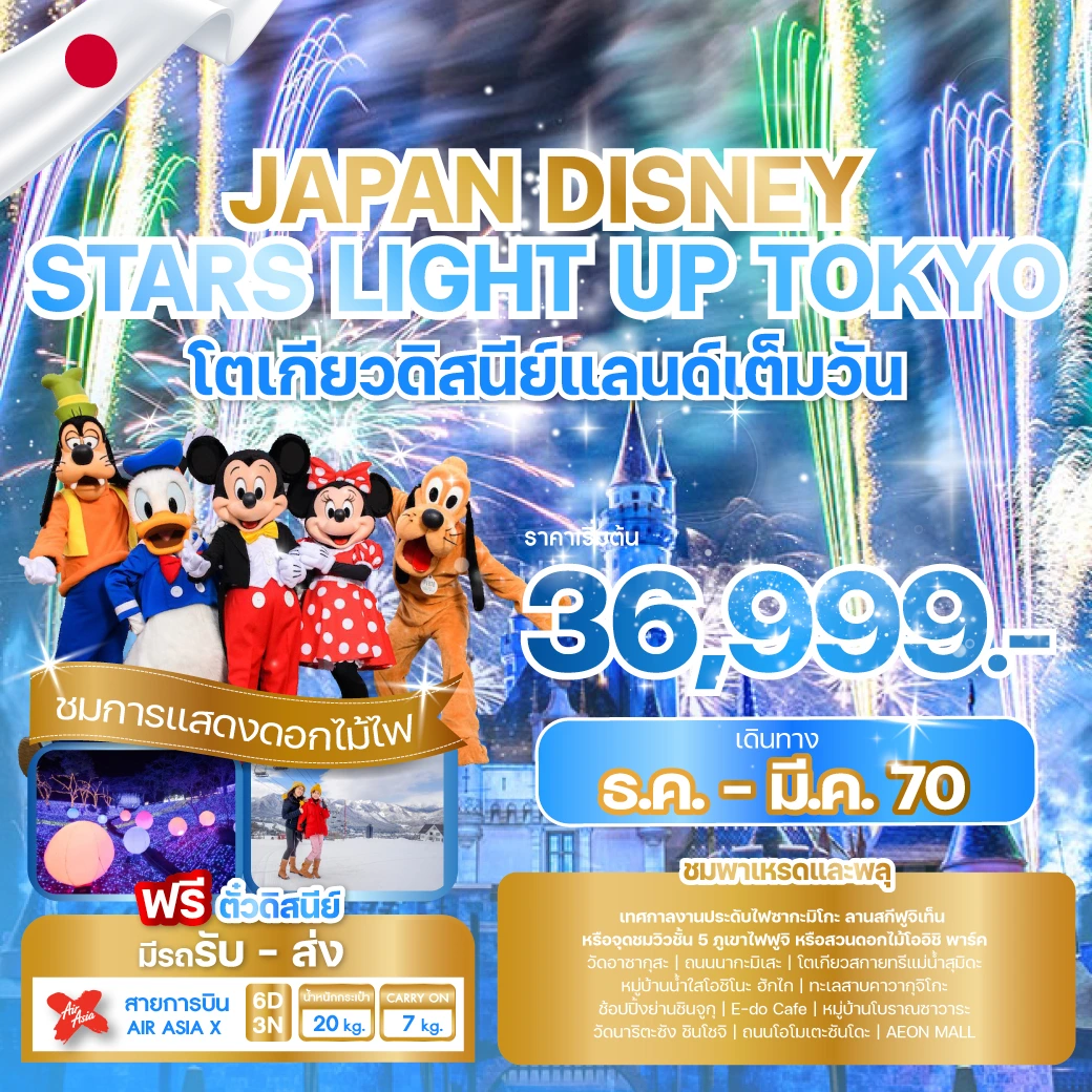 ภาพปกโปรแกรม ทัวร์ญี่ปุ่น JAPAN DISNEY STARS LIGHT UP TOKYO