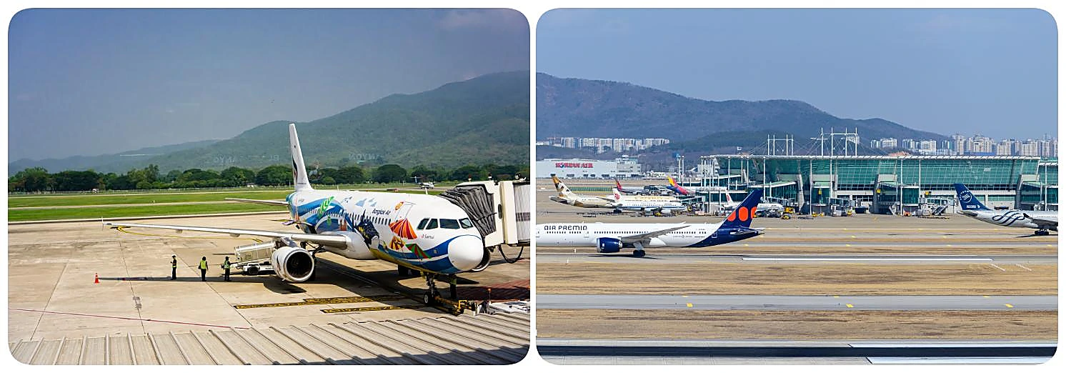 ภาพประกอบ การบิน JEJU AIR | EASTAR JET โดยมีเจ้าหน้าที่จากบริษัทฯ คอยให้การต้อนรับ และอำนวยความสะดวก โปรแกรม ทัวร์เกาหลีบินตรงเชียงใหม่ - โซล CHIANG MAI AUTUMN VIBES