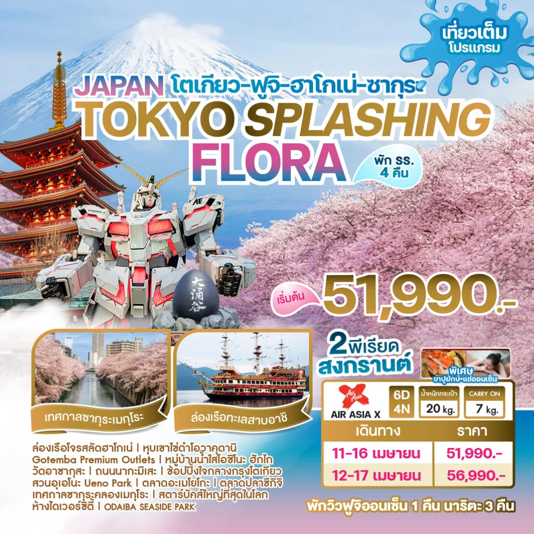 ทัวร์ญี่ปุ่น japan tokyo splashing flora
