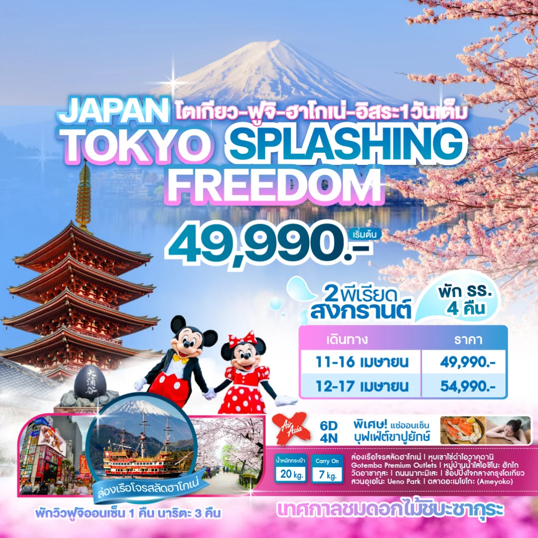 ทัวร์ญี่ปุ่น japan tokyo splashing freedom